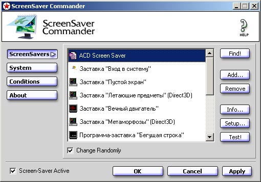 ScreenSaver Commander Screenshot