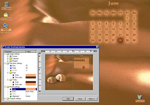 DesktopCalendar Screenshot