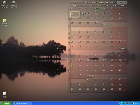 Desktop Wallpaper Calendar Screenshot