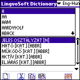 LingvoSoft Dictionary English <-> Hungarian for Palm OS Screenshot