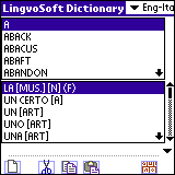 LingvoSoft Dictionary English <-> Italian for Palm OS Screenshot