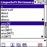 LingvoSoft Dictionary English <-> Portuguese for Palm OS Screenshot