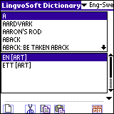 LingvoSoft Dictionary English <-> Swedish for Palm OS Screenshot