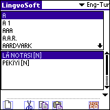 LingvoSoft Dictionary English <-> Turkish for Palm OS Screenshot