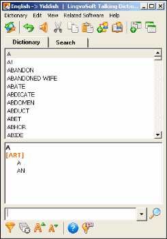 LingvoSoft Dictionary English <-> Yiddish for Windows Screenshot