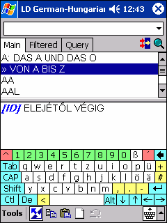 LingvoSoft Dictionary German <-> Hungarian for Pocket PC Screenshot