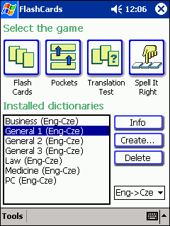 LingvoSoft FlashCards English <-> Czech for Pocket PC Screenshot