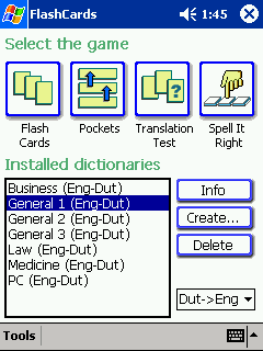 LingvoSoft FlashCards English <-> Dutch for Pocket PC Screenshot