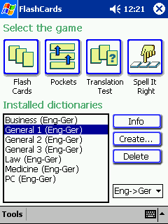 LingvoSoft FlashCards English <-> Hungarian for Pocket PC Screenshot
