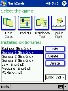 LingvoSoft FlashCards English <-> Indonesian for Pocket PC Screenshot