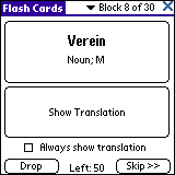 LingvoSoft FlashCards German <-> Slovak for Palm OS Screenshot