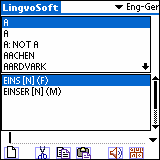 LingvoSoft Talking Dictionary English <-> German for Palm OS Screenshot