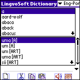 LingvoSoft Talking Dictionary English <-> Portuguese for Palm OS Screenshot