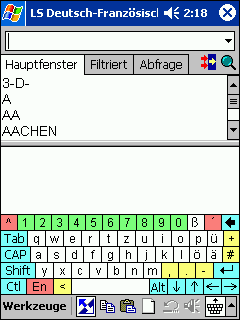 LingvoSoft Talking Dictionary German <-> French for Pocket PC Screenshot