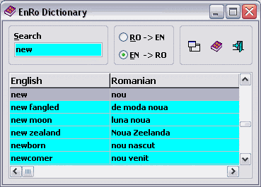 EnRo Dictionary Screenshot