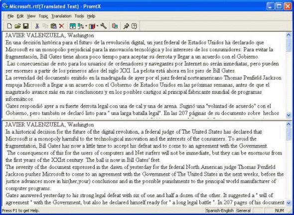 @promt Expres Translator English Spanish Screenshot