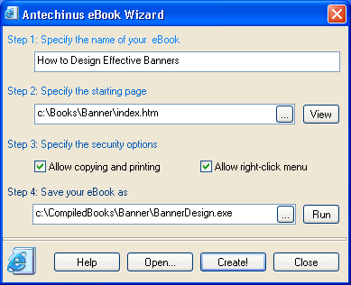 Antechinus eBook Wizard Screenshot
