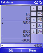 Orneta Calculator for Windows Mobile 5.0 Pocket PC Screenshot
