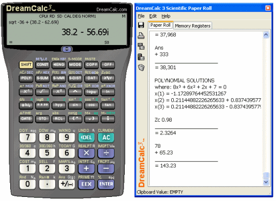 DreamCalc Scientific Calculator Screenshot