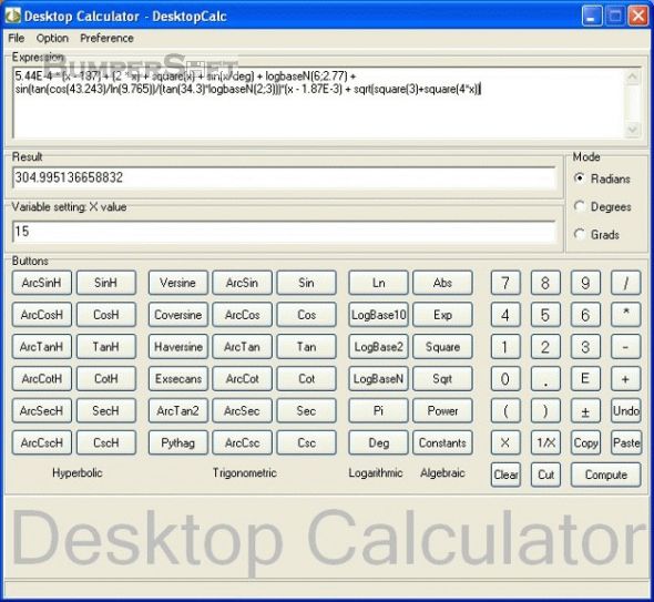 Desktop calculator - DesktopCalc Screenshot