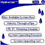 HydroCalc PalmOS Screenshot