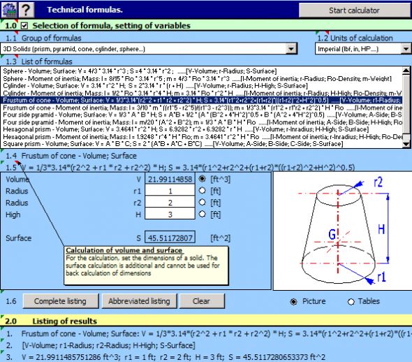 MITCalc - Technical Formulas Screenshot