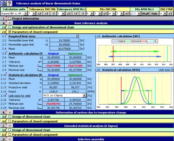 MITCalc: Tolerance Analysis Screenshot