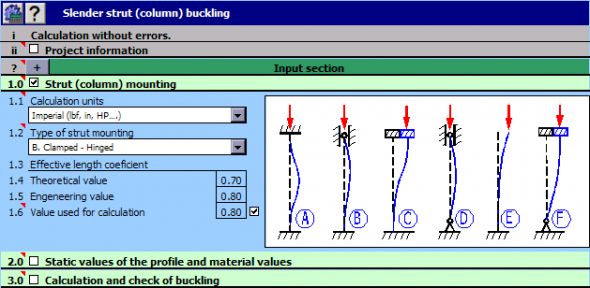 MITCalc: Buckling Calculation Screenshot