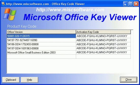 Office Product Key Viewer Screenshot