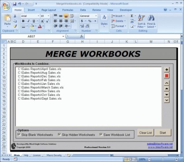 Merge Workbooks Screenshot