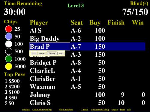Poker Tournament Manager Deluxe Screenshot