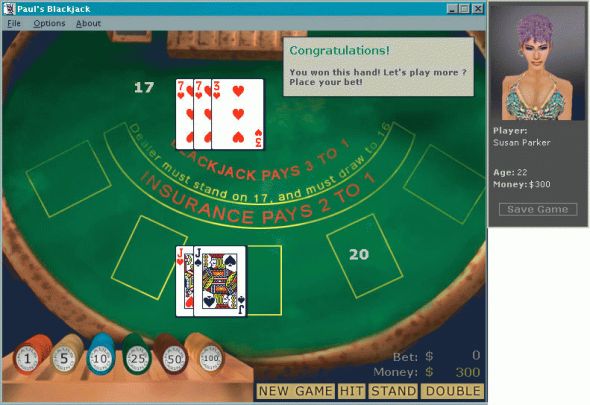 Paul's Blackjack Screenshot
