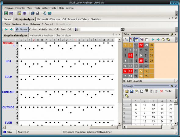 Visual Lottery Analyser Screenshot