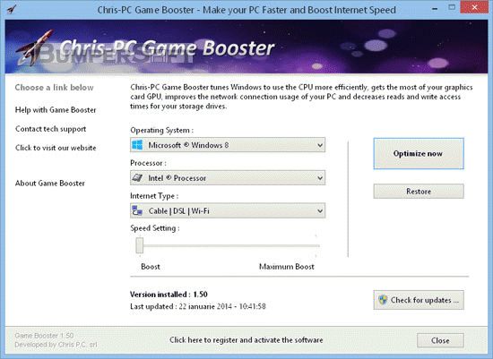 Chris-PC Game Booster Screenshot