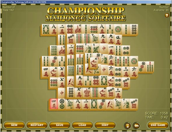 Championship Mahjongg Solitaire Screenshot