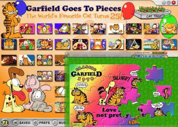 Garfield Goes To Pieces Jigsaw Puzzle Screenshot