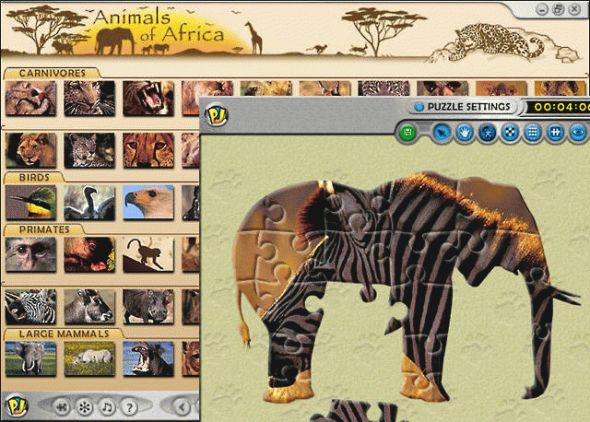 Animals of Africa Jigsaw Puzzle Screenshot