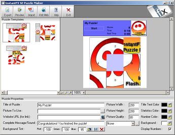 InstantFX SE Flash Slide Puzzle Maker Screenshot