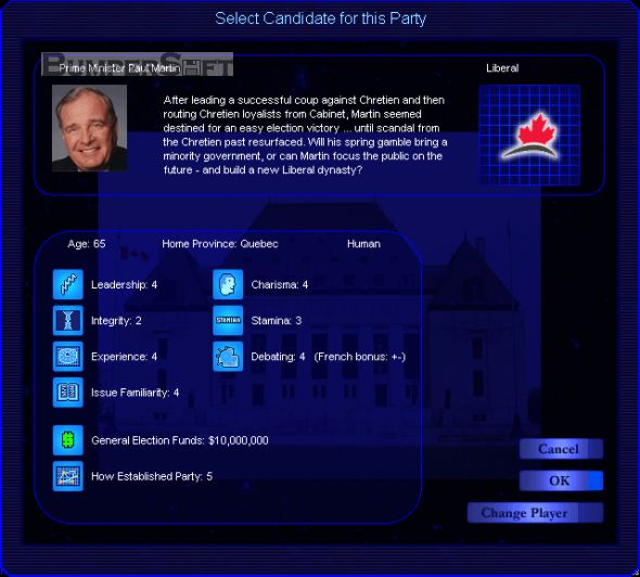 Prime Minister Forever - Canada Screenshot