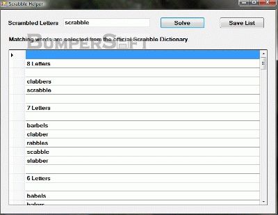 Scrabble Helper Screenshot