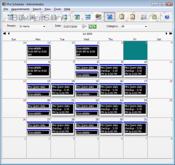 Pro Schedule Screenshot