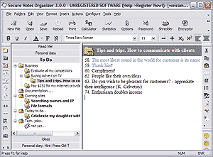 Secure Notes Organizer Screenshot