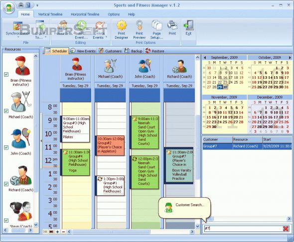 Sports and Fitness Manager for Workgroup Screenshot