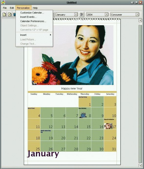 MyPhoto Calendars Screenshot