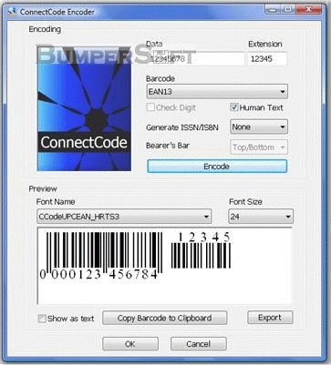 ConnectCode Barcode Font Screenshot