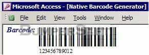 Native Barcode Generator for Microsoft Access Screenshot