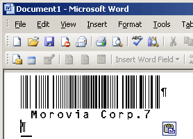 Morovia Telepen Barcode Fontware Screenshot
