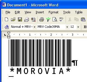 Morovia Code 93 Barcode Fontware Screenshot