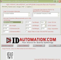 IDAutomation RSS Composite Image Generator Screenshot