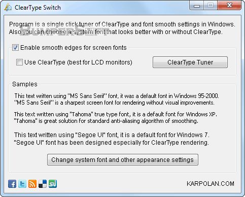 ClearType Switch Screenshot